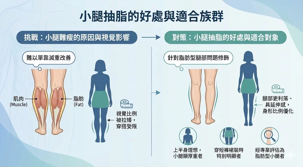 小腿抽脂的好處與適合族群